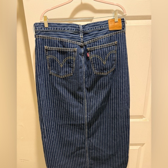 Levi’s Ankle Column Skirt Women’s Size 14 Denim Midi Skirt - Picture 14 of 16